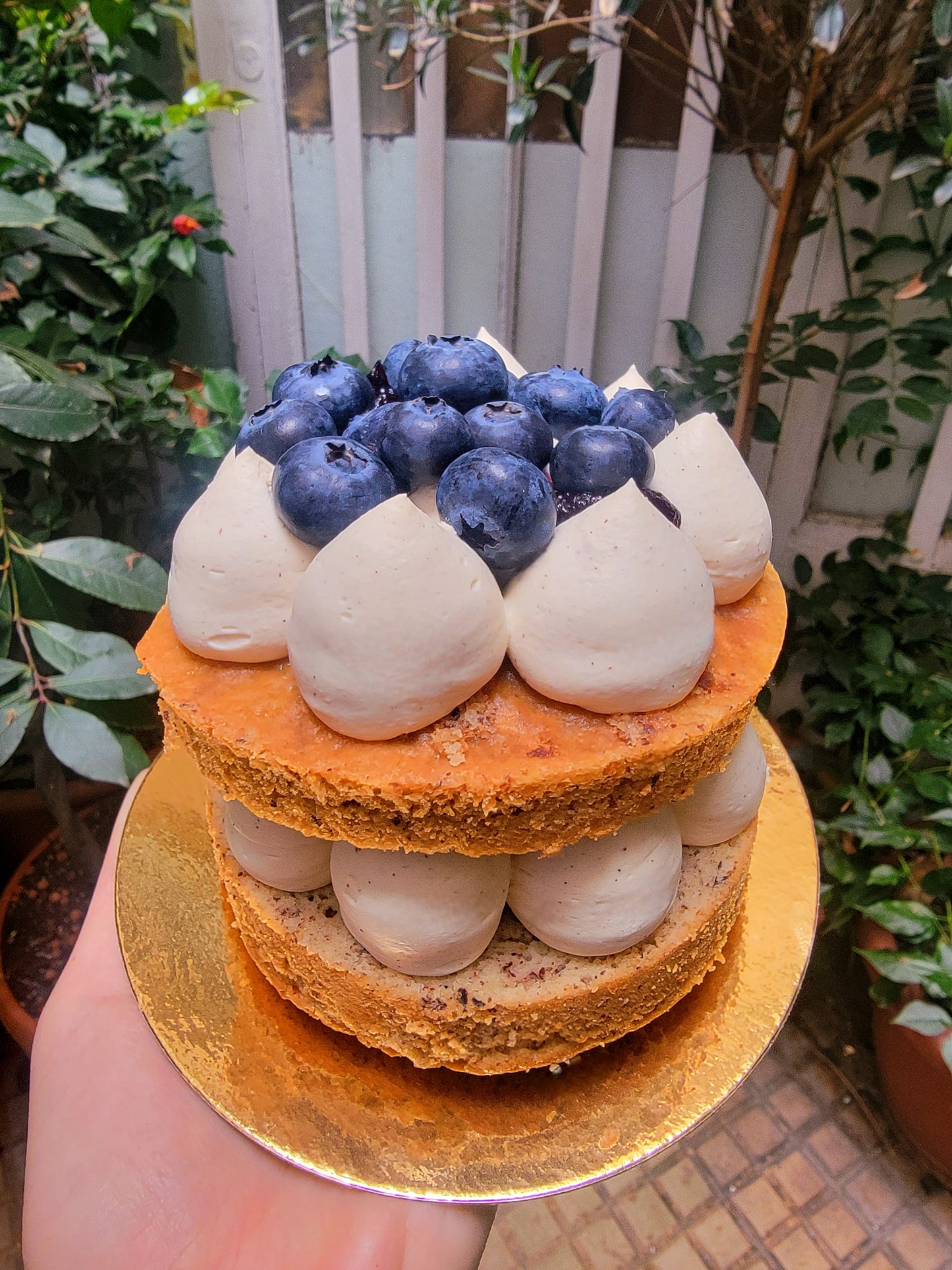 Bento cake vanille-myrtille