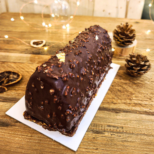 Bûche chocolat-noisette