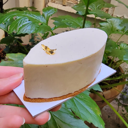 Plume cheesecake fraise-rhubarbe